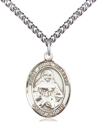 Sterling Silver Saint Julia Billiart Medal Religious Jewelry Engraved Catholic Saint Jewelry
