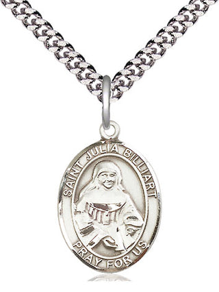 Sterling Silver Saint Julia Billiart Medal Religious Jewelry Engraved Catholic Saint Jewelry