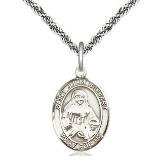 Sterling Silver Saint Julia Billiart Medal Religious Jewelry Engraved Catholic Saint Jewelry