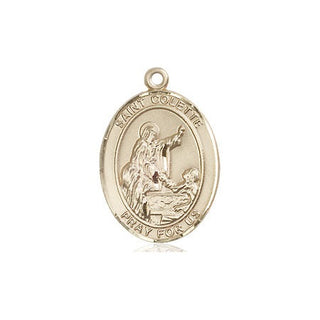 14kt Gold Filled Saint Colette Medal Engraved Catholic Saint Jewelry