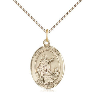 14kt Gold Filled Saint Colette Medal Religious Jewelry Engraved Catholic Saint Jewelry