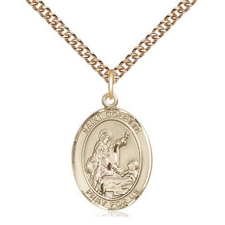 14kt Gold Filled Saint Colette Medal Religious Jewelry Engraved Catholic Saint Jewelry