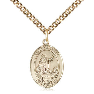 14kt Gold Filled Saint Colette Medal Religious Jewelry Engraved Catholic Saint Jewelry