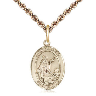 14kt Gold Filled Saint Colette Medal Religious Jewelry Engraved Catholic Saint Jewelry