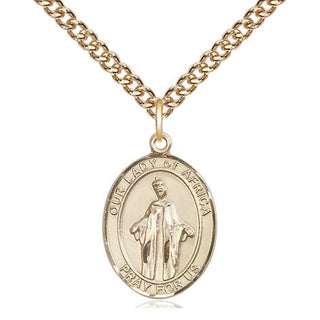 14kt Gold Filled Our Lady of Africa Medal Religious Jewelry Engraved Catholic Saint Jewelry