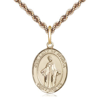 14kt Gold Filled Our Lady of Africa Medal Religious Jewelry Engraved Catholic Saint Jewelry