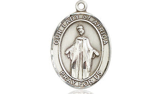 Pewter Our Lady of Africa Medal Engraved Catholic Saint Jewelry
