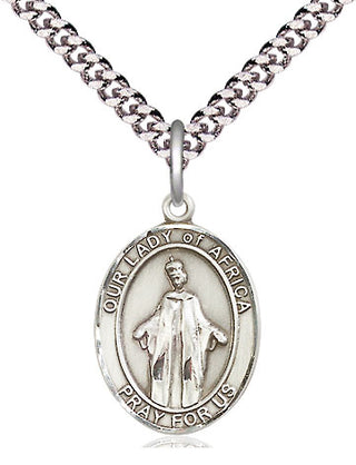 Pewter Our Lady of Africa Medal Religious Jewelry Engraved Catholic Saint Jewelry