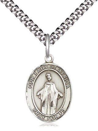 Pewter Our Lady of Africa Medal Religious Jewelry Engraved Catholic Saint Jewelry