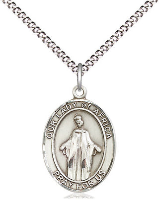 Sterling Silver Our Lady of Africa Medal Religious Jewelry Engraved Catholic Saint Jewelry