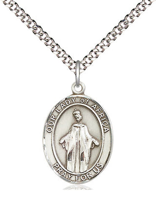 Sterling Silver Our Lady of Africa Medal Religious Jewelry Engraved Catholic Saint Jewelry