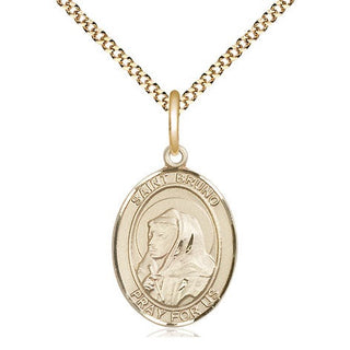 14kt Gold Filled Saint Bruno Medal Religious Jewelry Engraved Catholic Saint Jewelry