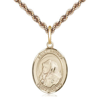 14kt Gold Filled Saint Bruno Medal Religious Jewelry Engraved Catholic Saint Jewelry