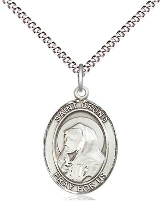 Pewter Saint Bruno Medal Religious Jewelry Engraved Catholic Saint Jewelry