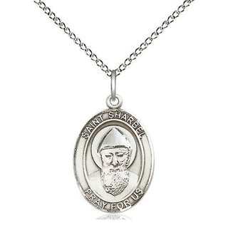 Sterling Silver Saint Sharbel Medal Religious Jewelry Engraved Catholic Saint Jewelry