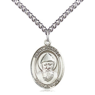 Sterling Silver Saint Sharbel Medal Religious Jewelry Engraved Catholic Saint Jewelry