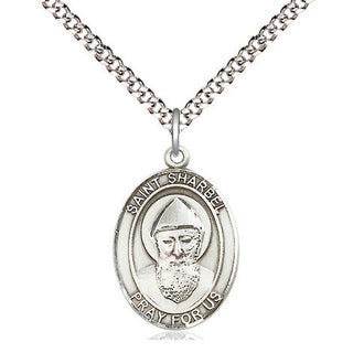 Sterling Silver Saint Sharbel Medal Religious Jewelry Engraved Catholic Saint Jewelry