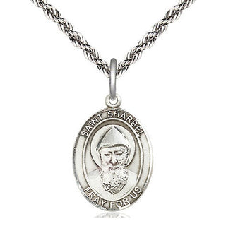 Sterling Silver Saint Sharbel Medal Religious Jewelry Engraved Catholic Saint Jewelry
