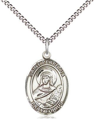 Pewter Saint Perpetua Medal Religious Jewelry Engraved Catholic Saint Jewelry