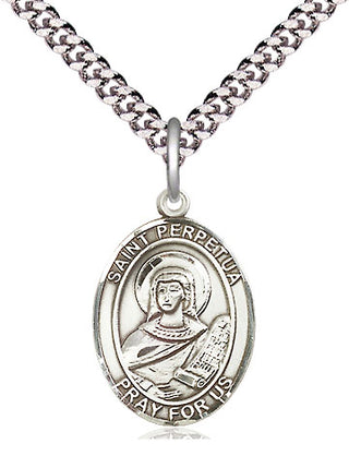 Pewter Saint Perpetua Medal Religious Jewelry Engraved Catholic Saint Jewelry