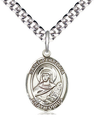 Pewter Saint Perpetua Medal Religious Jewelry Engraved Catholic Saint Jewelry