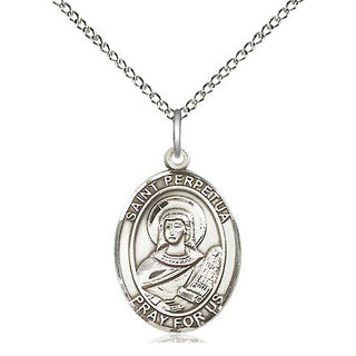 Sterling Silver Saint Perpetua Medal Religious Jewelry Engraved Catholic Saint Jewelry