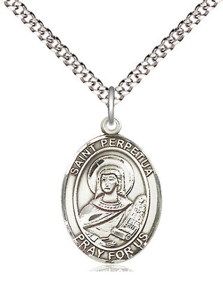 Sterling Silver Saint Perpetua Medal Religious Jewelry Engraved Catholic Saint Jewelry