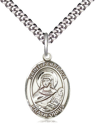 Sterling Silver Saint Perpetua Medal Religious Jewelry Engraved Catholic Saint Jewelry