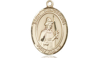 14kt Gold Filled Saint Wenceslaus Medal Engraved Catholic Saint Jewelry