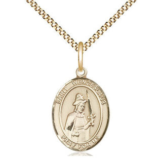 14kt Gold Filled Saint Wenceslaus Medal Religious Jewelry Engraved Catholic Saint Jewelry