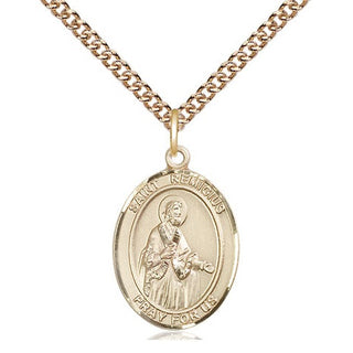 14kt Gold Filled Saint Remigius of Reims Medal Religious Jewelry Engraved Catholic Saint Jewelry