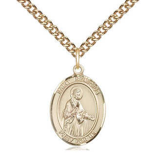 14kt Gold Filled Saint Remigius of Reims Medal Religious Jewelry Engraved Catholic Saint Jewelry