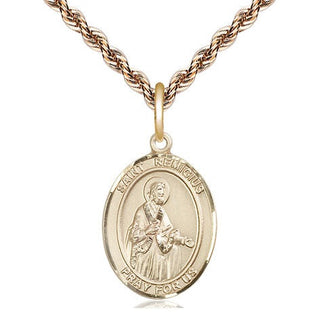 14kt Gold Filled Saint Remigius of Reims Medal Religious Jewelry Engraved Catholic Saint Jewelry