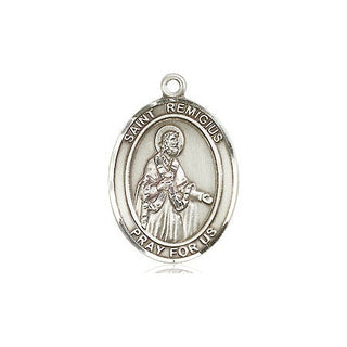 Pewter Saint Remigius of Reims Medal Engraved Catholic Saint Jewelry