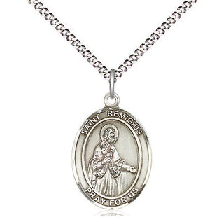 Pewter Saint Remigius of Reims Medal Religious Jewelry Engraved Catholic Saint Jewelry