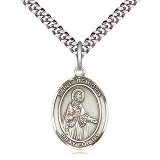 Pewter Saint Remigius of Reims Medal Religious Jewelry Engraved Catholic Saint Jewelry