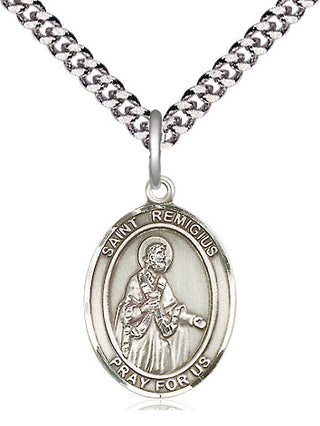 Sterling Silver Saint Remigius of Reims Medal Religious Jewelry Engraved Catholic Saint Jewelry