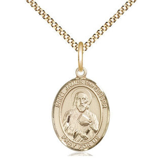 14kt Gold Filled Saint James the Lesser Medal Religious Jewelry Engraved Catholic Saint Jewelry