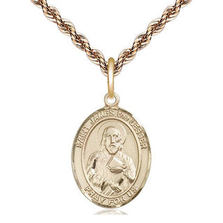14kt Gold Filled Saint James the Lesser Medal Religious Jewelry Engraved Catholic Saint Jewelry