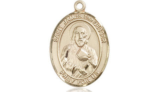 14kt Gold Saint James the Lesser Medal Engraved Catholic Saint Jewelry