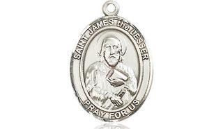 Pewter Saint James the Lesser Medal Engraved Catholic Saint Jewelry