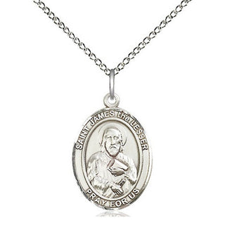 Sterling Silver Saint James the Lesser Medal Religious Jewelry Engraved Catholic Saint Jewelry