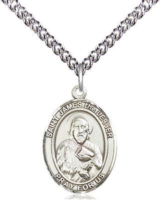 Sterling Silver Saint James the Lesser Medal Religious Jewelry Engraved Catholic Saint Jewelry
