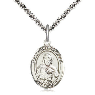 Sterling Silver Saint James the Lesser Medal Religious Jewelry Engraved Catholic Saint Jewelry