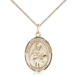 14kt Gold Filled Saint Gabriel Possenti Medal Religious Jewelry Engraved Catholic Saint Jewelry