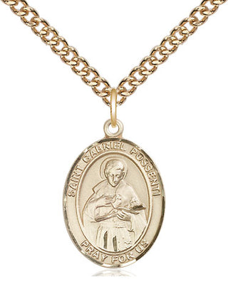 14kt Gold Filled Saint Gabriel Possenti Medal Religious Jewelry Engraved Catholic Saint Jewelry