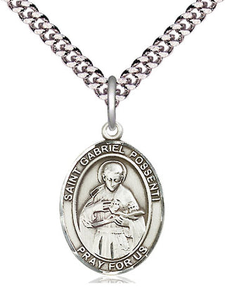 Pewter Saint Gabriel Possenti Medal Religious Jewelry Engraved Catholic Saint Jewelry