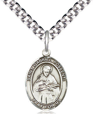 Pewter Saint Gabriel Possenti Medal Religious Jewelry Engraved Catholic Saint Jewelry