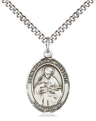 Pewter Saint Gabriel Possenti Medal Religious Jewelry Engraved Catholic Saint Jewelry