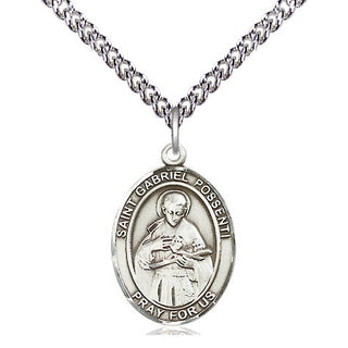 Sterling Silver Saint Gabriel Possenti Medal Religious Jewelry Engraved Catholic Saint Jewelry